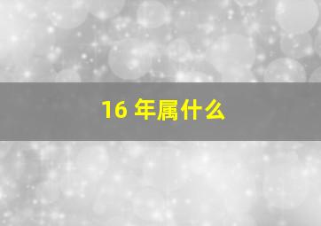 16 年属什么